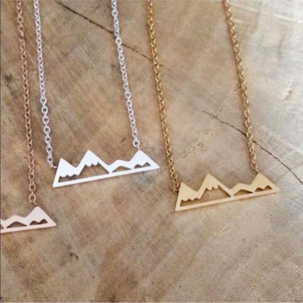 LAST ONE SALE Gold Mountain Peak Dainty Necklace - Picture 3 of 6